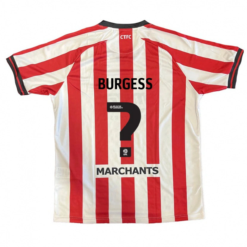 Danxen Donna Maglia Bradley Burgess #0 Rosso Bianco Kit Gara Home 2024/25 Maglietta
