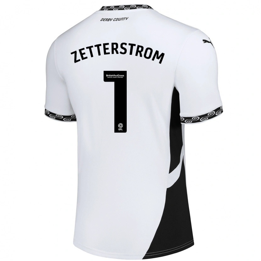Danxen Donna Maglia Jacob Widell Zetterström #1 Bianco Nero Kit Gara Home 2024/25 Maglietta