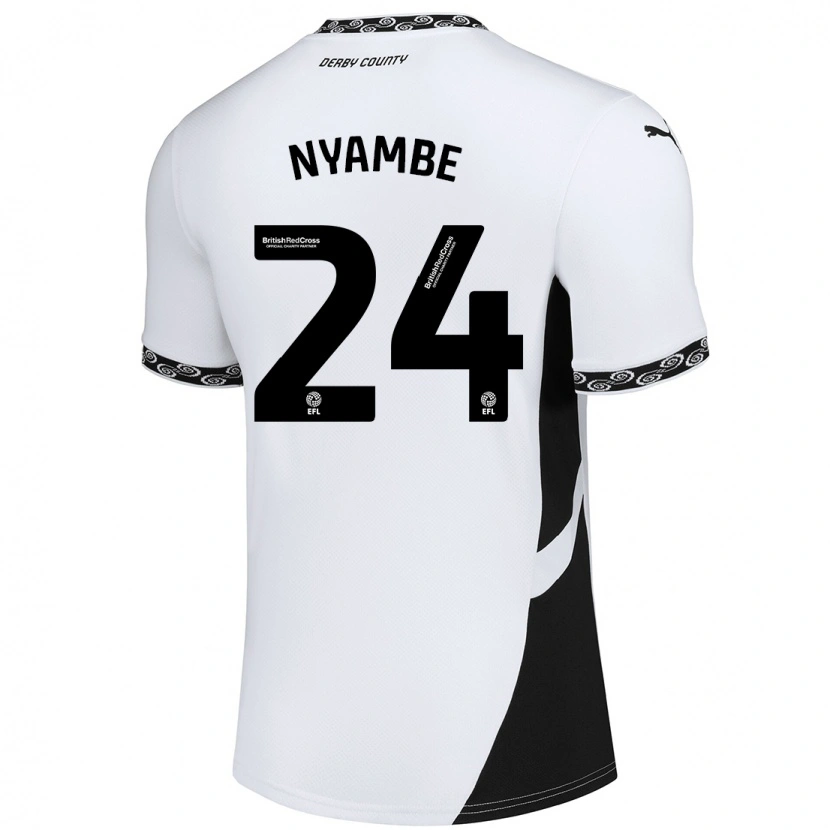 Danxen Donna Maglia Ryan Nyambe #24 Bianco Nero Kit Gara Home 2024/25 Maglietta