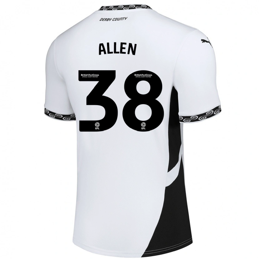Danxen Donna Maglia Cruz Allen #38 Bianco Nero Kit Gara Home 2024/25 Maglietta