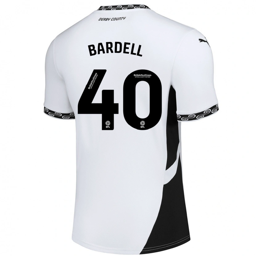 Danxen Donna Maglia Max Bardell #40 Bianco Nero Kit Gara Home 2024/25 Maglietta