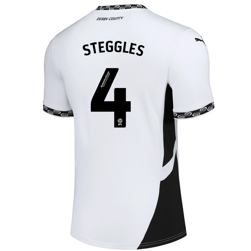 Danxen Donna Maglia Charlotte Steggles #4 Bianco Nero Kit Gara Home 2024/25 Maglietta