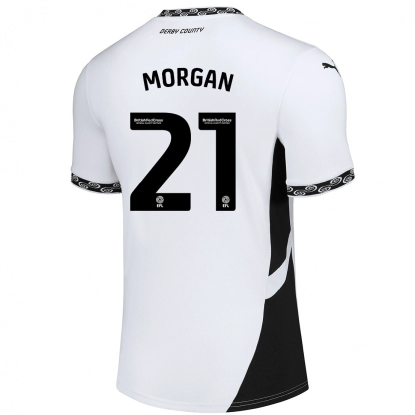 Danxen Donna Maglia Sarah Morgan #21 Bianco Nero Kit Gara Home 2024/25 Maglietta
