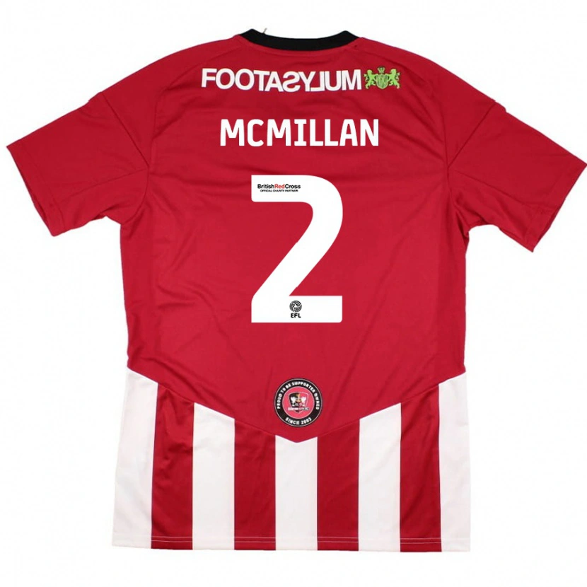 Danxen Donna Maglia Jack Mcmillan #2 Rosso Bianco Kit Gara Home 2024/25 Maglietta