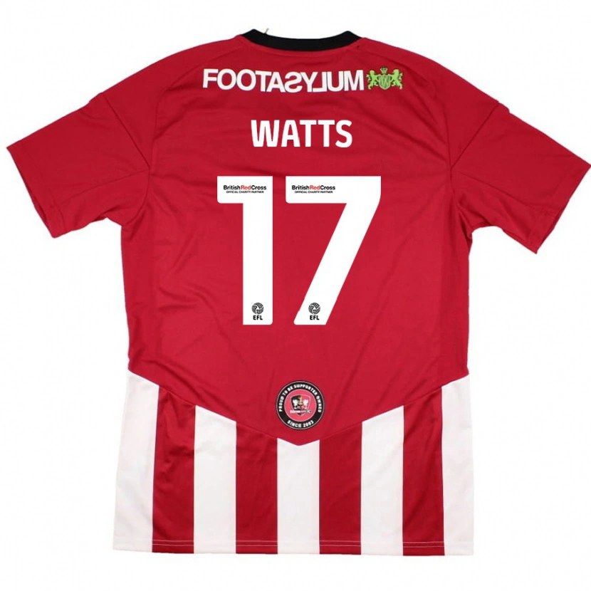Danxen Donna Maglia Caleb Watts #17 Rosso Bianco Kit Gara Home 2024/25 Maglietta