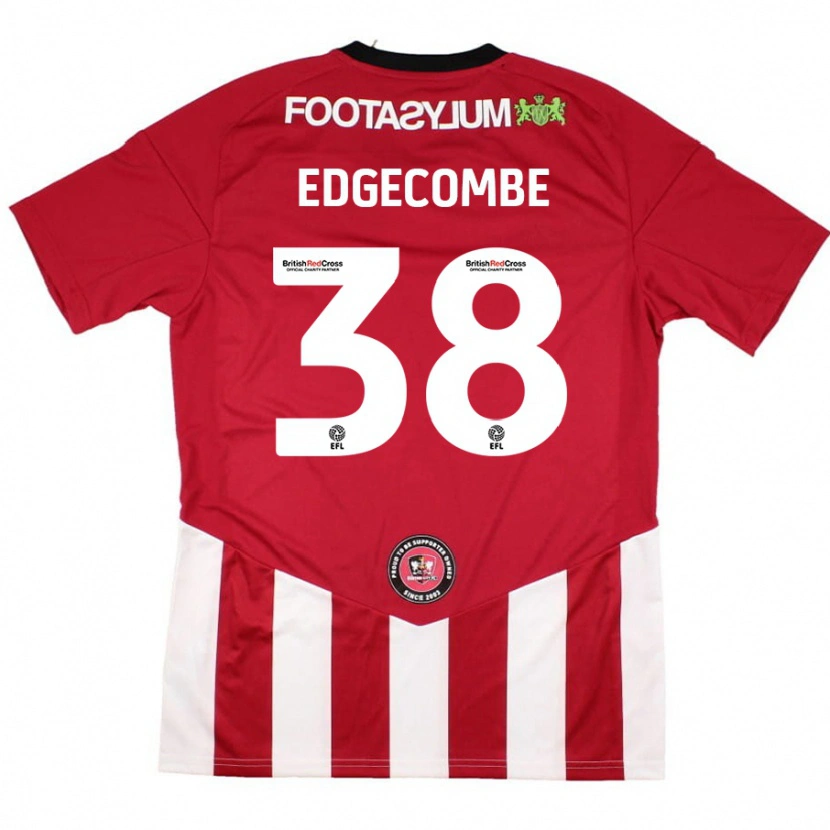 Danxen Donna Maglia Max Edgecombe #38 Rosso Bianco Kit Gara Home 2024/25 Maglietta