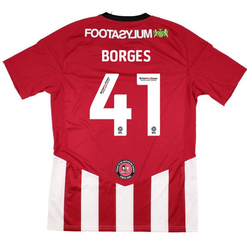 Danxen Donna Maglia Pedro Borges #41 Rosso Bianco Kit Gara Home 2024/25 Maglietta