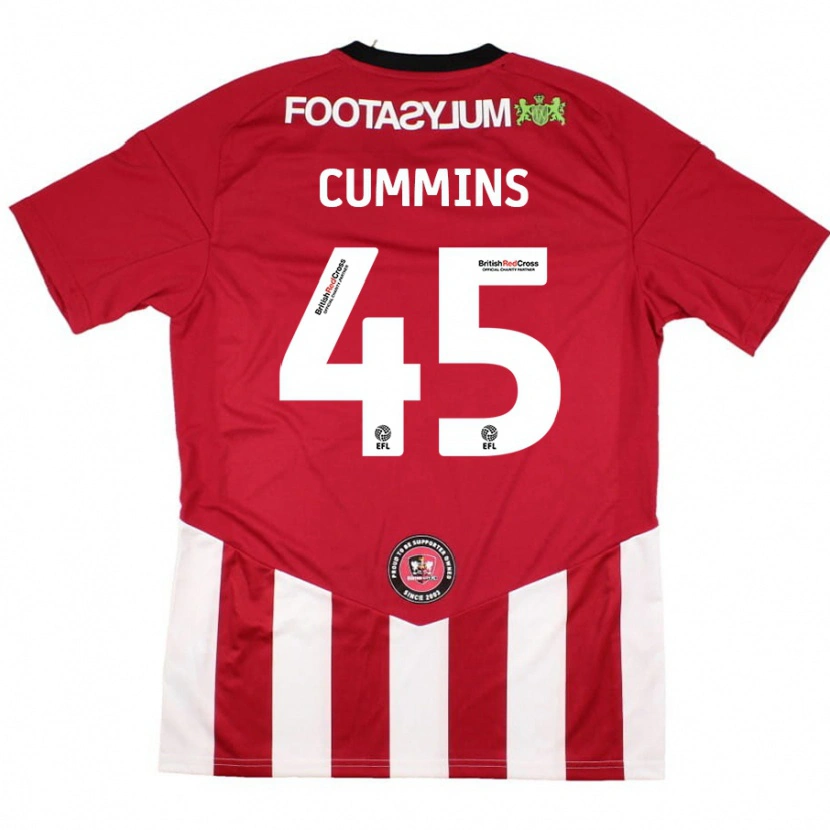 Danxen Donna Maglia Charlie Cummins #45 Rosso Bianco Kit Gara Home 2024/25 Maglietta