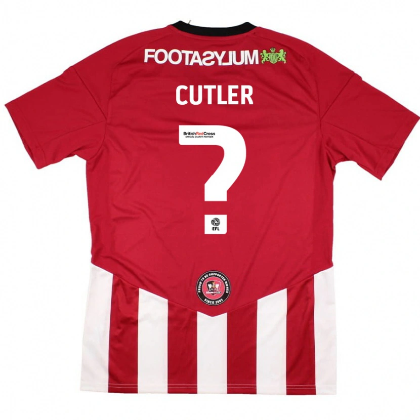 Danxen Donna Maglia Theo Cutler #0 Rosso Bianco Kit Gara Home 2024/25 Maglietta