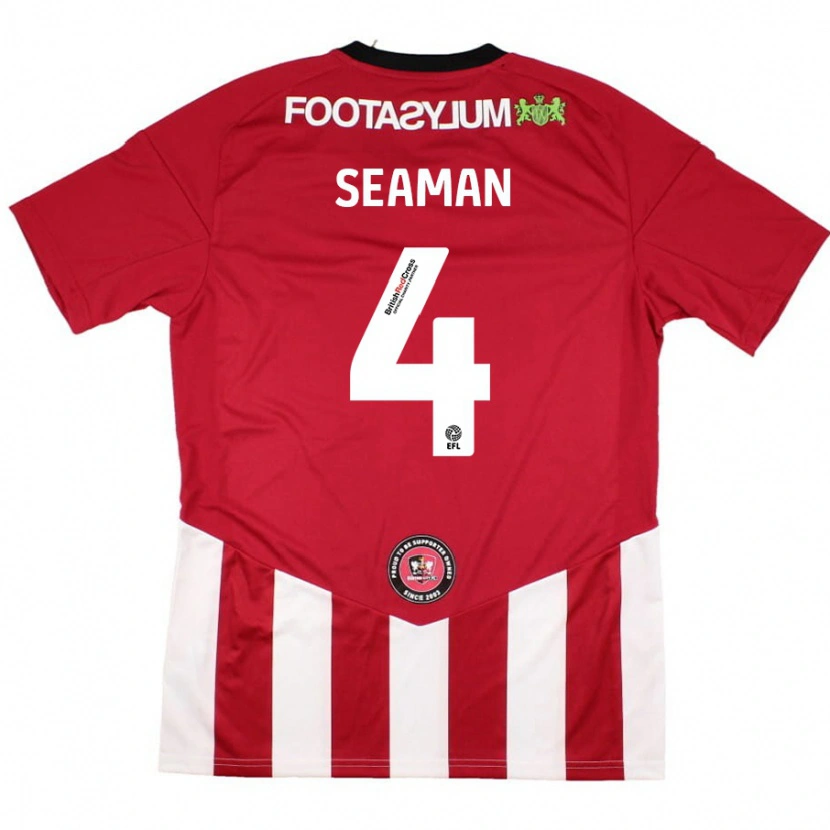 Danxen Donna Maglia Jaydee Seaman #4 Rosso Bianco Kit Gara Home 2024/25 Maglietta