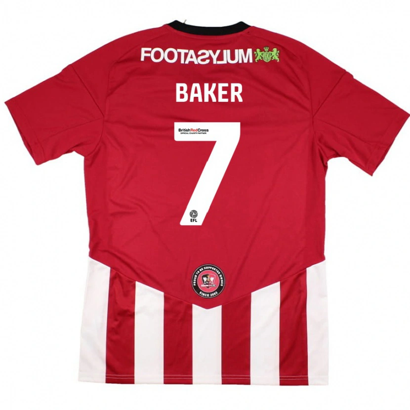 Danxen Donna Maglia Phoebe Baker #7 Rosso Bianco Kit Gara Home 2024/25 Maglietta