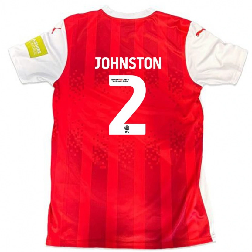 Danxen Donna Maglia Carl Johnston #2 Rosso Bianco Kit Gara Home 2024/25 Maglietta