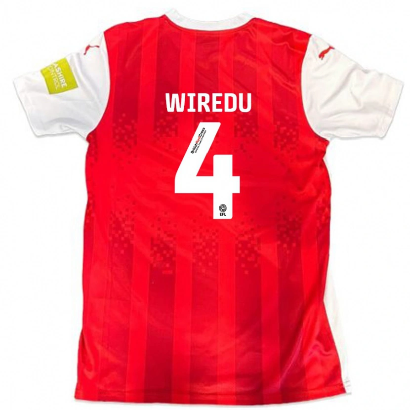 Danxen Donna Maglia Brendan Wiredu #4 Rosso Bianco Kit Gara Home 2024/25 Maglietta