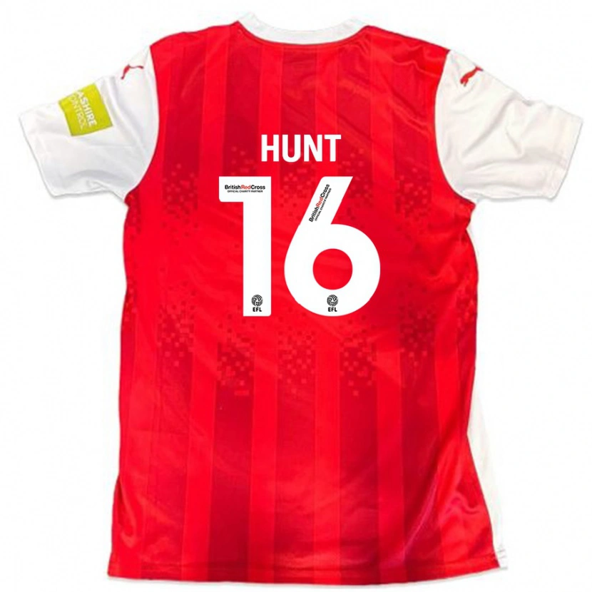 Danxen Donna Maglia Mackenzie Hunt #16 Rosso Bianco Kit Gara Home 2024/25 Maglietta