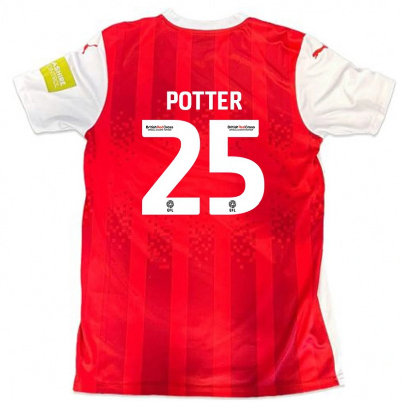 Danxen Donna Maglia Finley Potter #25 Rosso Bianco Kit Gara Home 2024/25 Maglietta