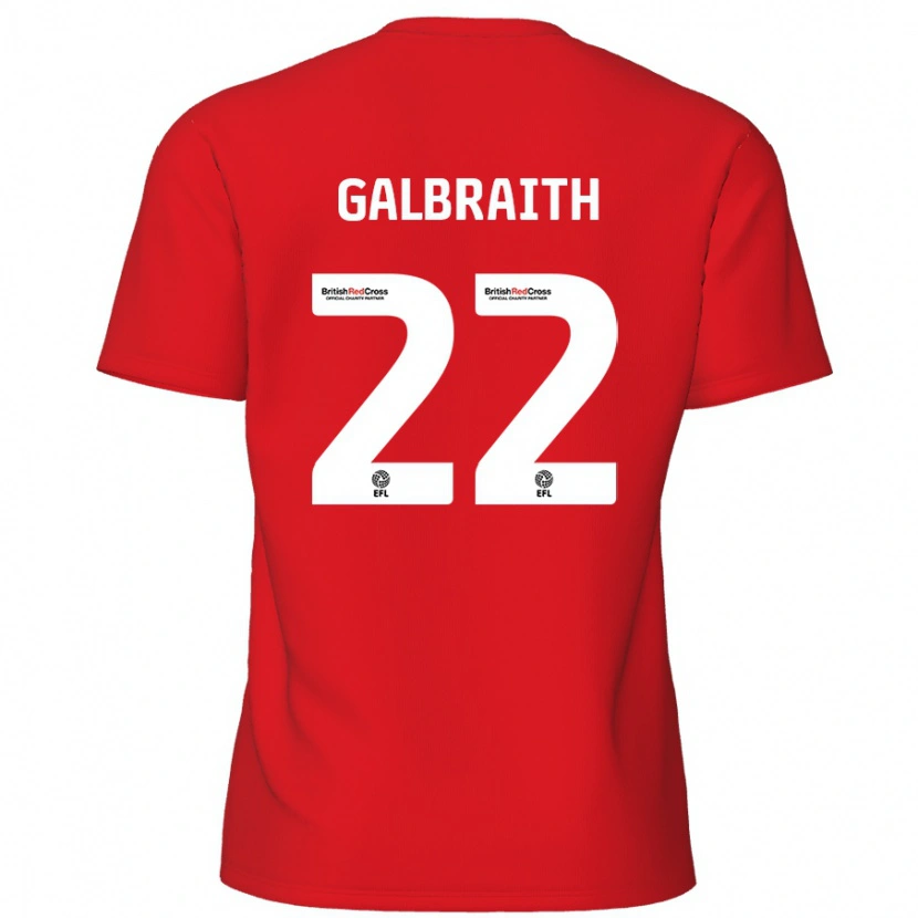 Danxen Donna Maglia Ethan Galbraith #22 Rosso Kit Gara Home 2024/25 Maglietta