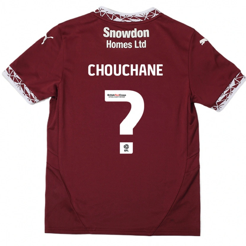 Danxen Donna Maglia Samy Chouchane #0 Borgogna Kit Gara Home 2024/25 Maglietta