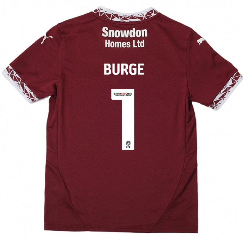 Danxen Donna Maglia Lee Burge #1 Borgogna Kit Gara Home 2024/25 Maglietta