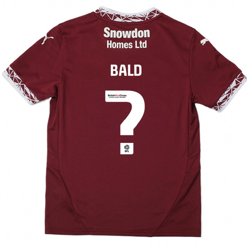 Danxen Donna Maglia Marcus Bald #0 Borgogna Kit Gara Home 2024/25 Maglietta