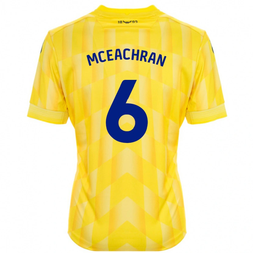 Danxen Donna Maglia Josh Mceachran #6 Giallo Kit Gara Home 2024/25 Maglietta