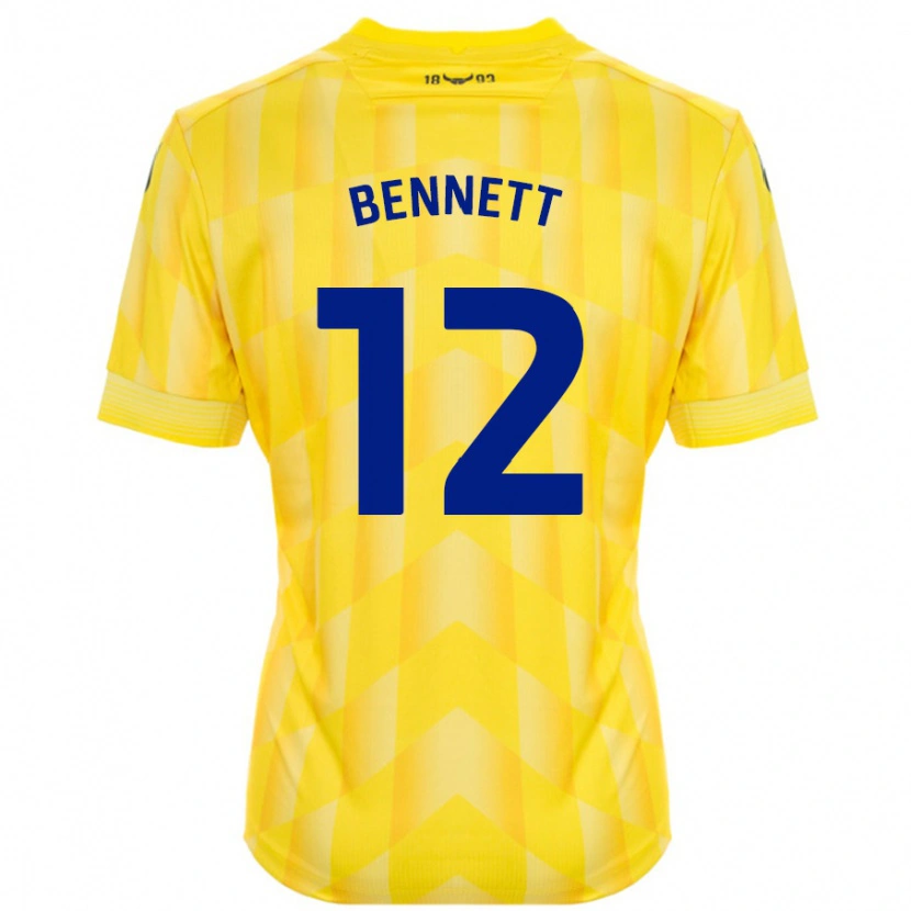Danxen Donna Maglia Joe Bennett #12 Giallo Kit Gara Home 2024/25 Maglietta