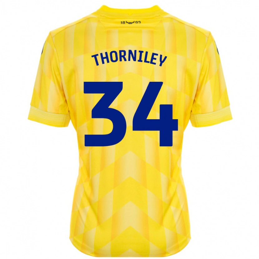 Danxen Donna Maglia Jordan Thorniley #34 Giallo Kit Gara Home 2024/25 Maglietta