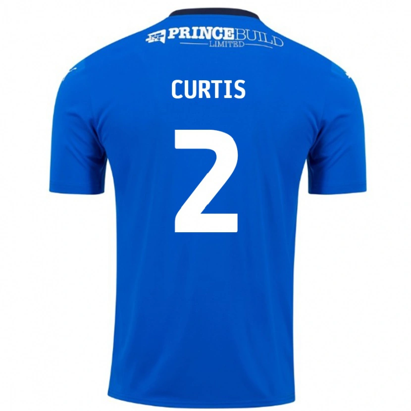 Danxen Donna Maglia Sam Curtis #2 Blu Bianco Kit Gara Home 2024/25 Maglietta