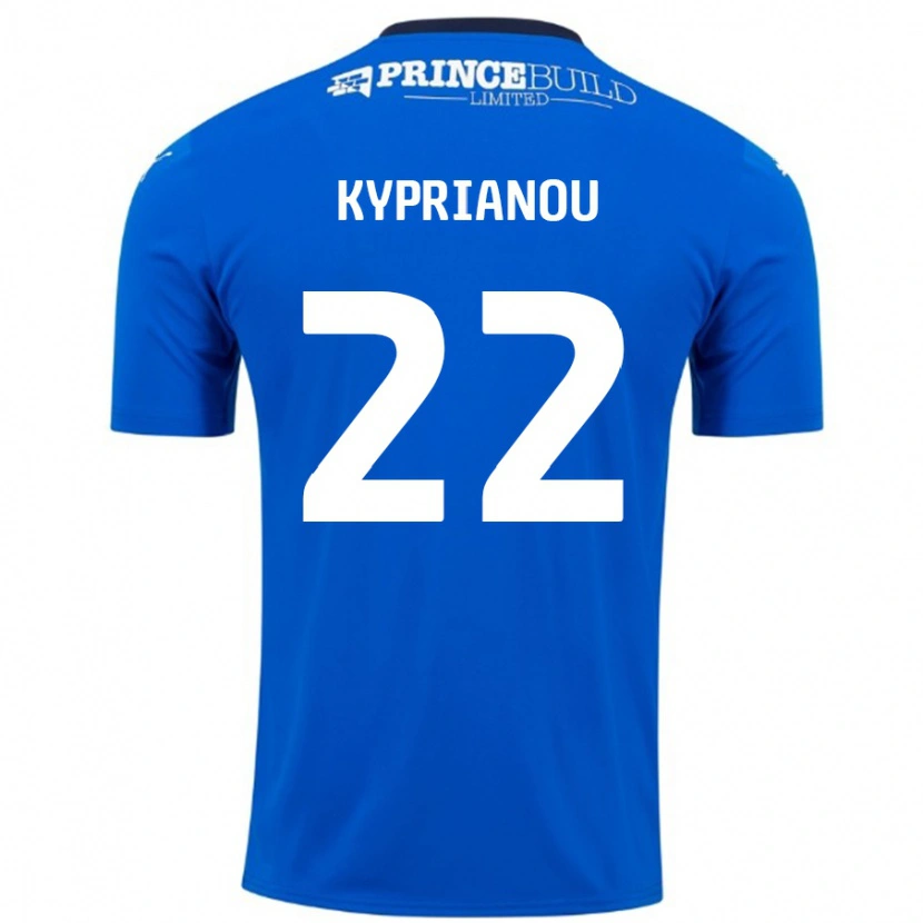 Danxen Donna Maglia Hector Kyprianou #22 Blu Bianco Kit Gara Home 2024/25 Maglietta