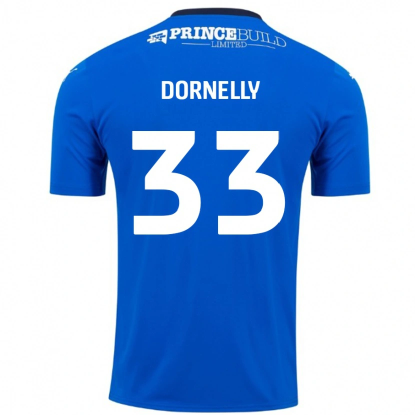 Danxen Donna Maglia James Dornelly #33 Blu Bianco Kit Gara Home 2024/25 Maglietta