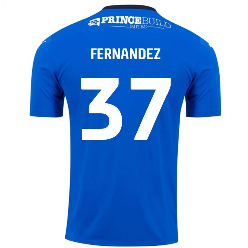 Danxen Donna Maglia Emmanuel Fernandez #37 Blu Bianco Kit Gara Home 2024/25 Maglietta