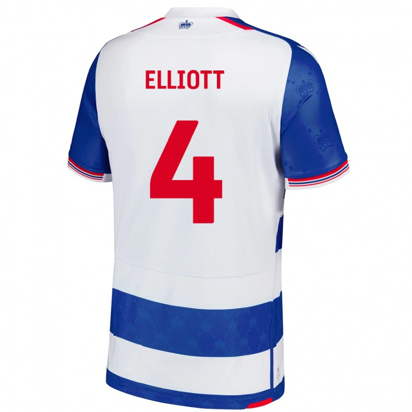 Danxen Donna Maglia Ben Elliott #4 Blu Bianco Kit Gara Home 2024/25 Maglietta