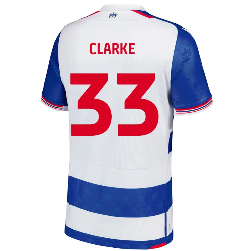 Danxen Donna Maglia John Clarke #33 Blu Bianco Kit Gara Home 2024/25 Maglietta