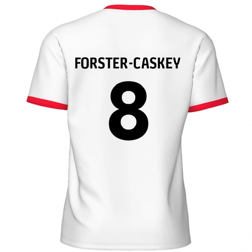 Danxen Donna Maglia Jake Forster-Caskey #8 Bianco Rosso Kit Gara Home 2024/25 Maglietta