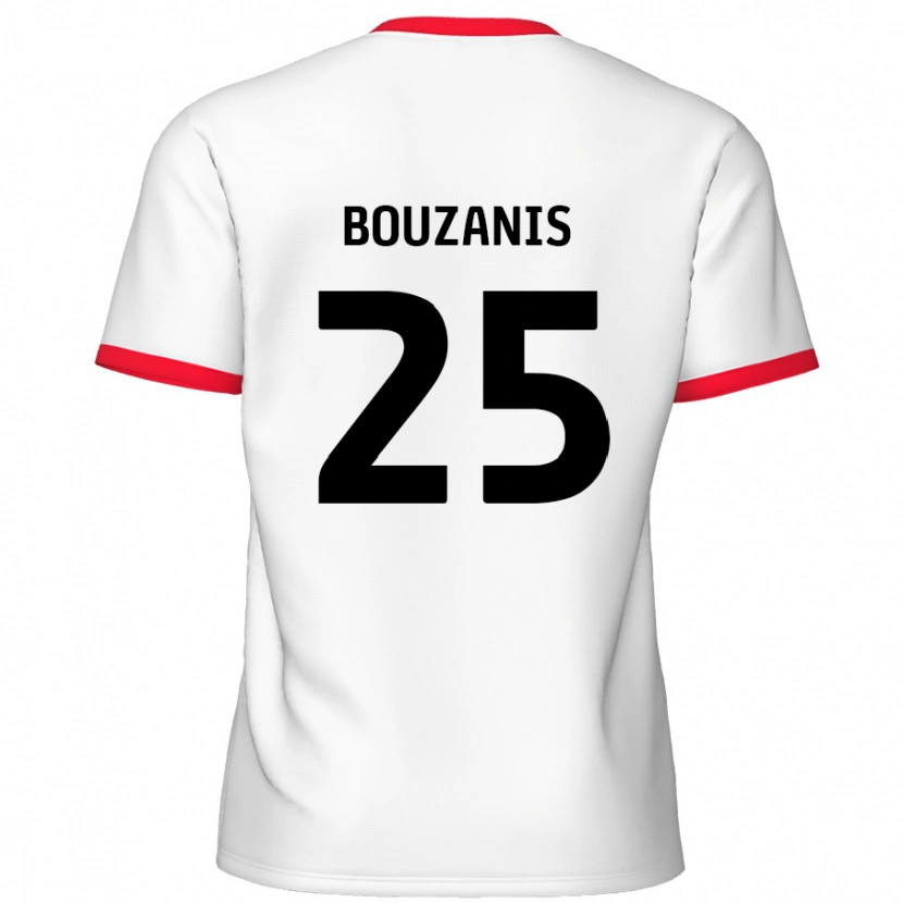 Danxen Donna Maglia Dean Bouzanis #25 Bianco Rosso Kit Gara Home 2024/25 Maglietta