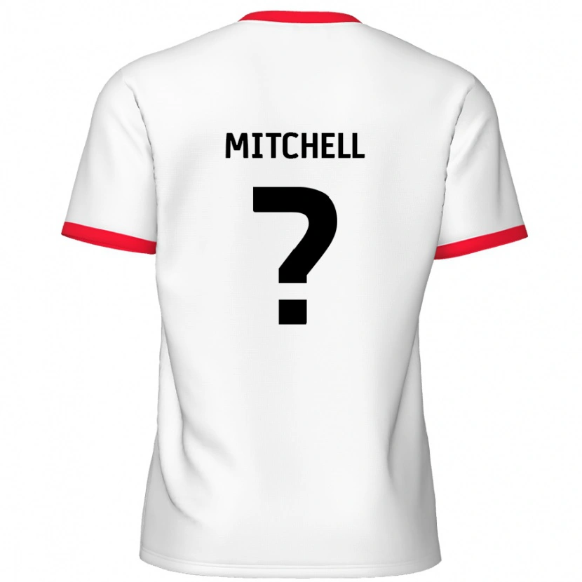 Danxen Donna Maglia Rylee Mitchell #0 Bianco Rosso Kit Gara Home 2024/25 Maglietta