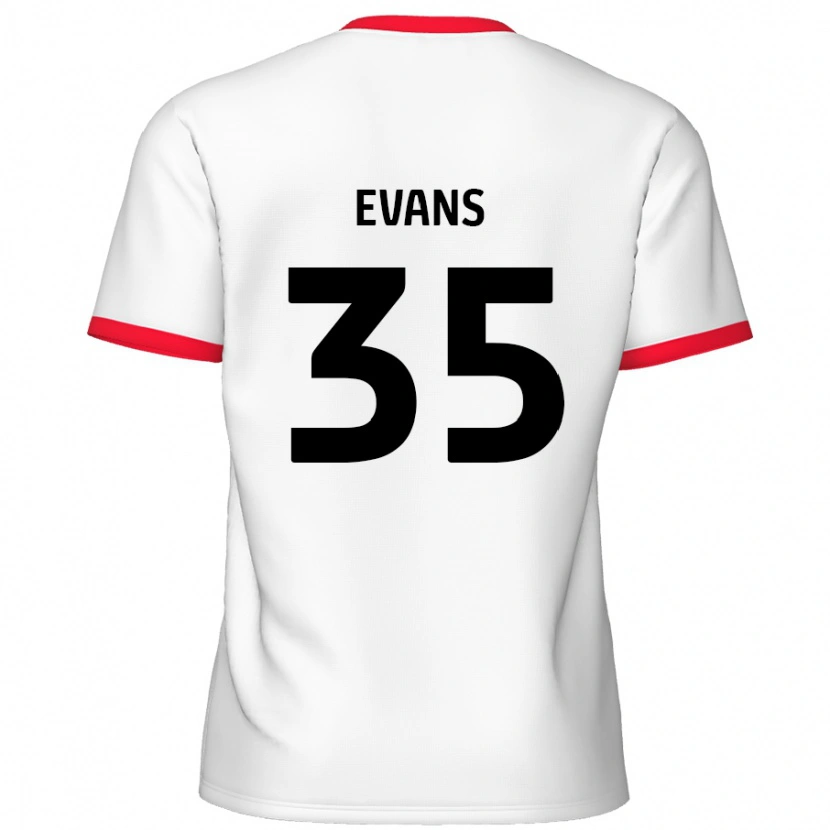 Danxen Donna Maglia Makise Evans #35 Bianco Rosso Kit Gara Home 2024/25 Maglietta