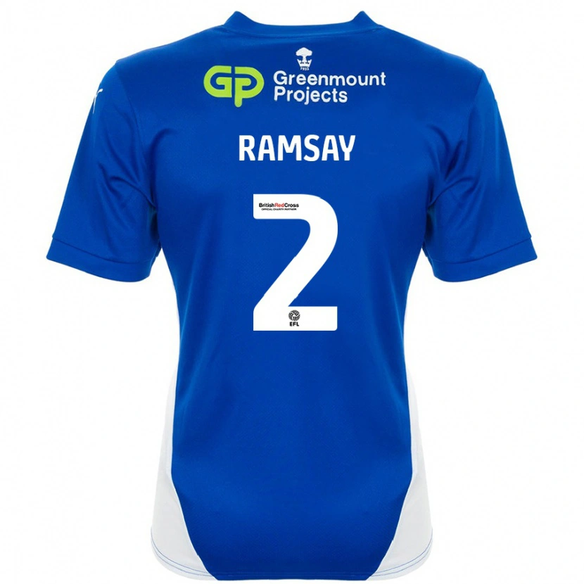 Danxen Donna Maglia Calvin Ramsay #2 Blu Bianco Kit Gara Home 2024/25 Maglietta