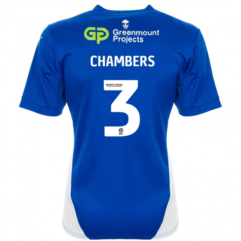 Danxen Donna Maglia Luke Chambers #3 Blu Bianco Kit Gara Home 2024/25 Maglietta