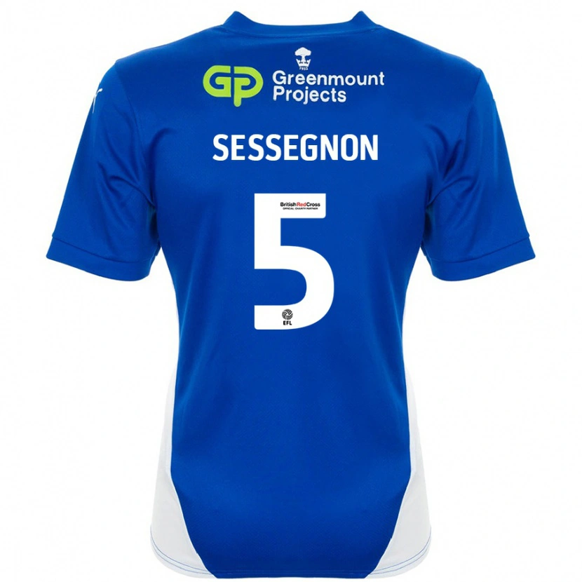 Danxen Donna Maglia Steven Sessegnon #5 Blu Bianco Kit Gara Home 2024/25 Maglietta
