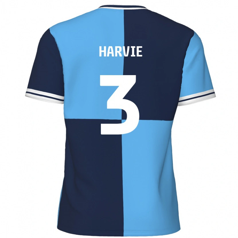 Danxen Donna Maglia Daniel Harvie #3 Azzurro Blu Scuro Kit Gara Home 2024/25 Maglietta