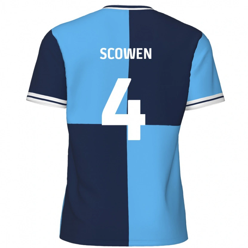 Danxen Donna Maglia Josh Scowen #4 Azzurro Blu Scuro Kit Gara Home 2024/25 Maglietta