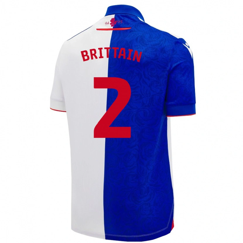 Danxen Donna Maglia Callum Brittain #2 Azzurro Bianco Kit Gara Home 2024/25 Maglietta