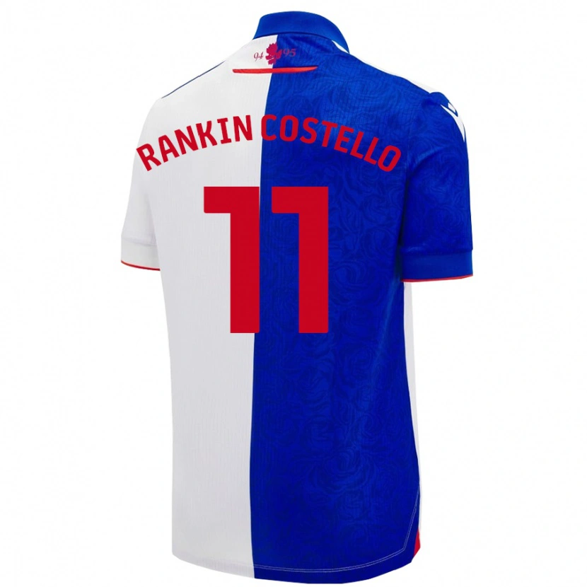Danxen Donna Maglia Joe Rankin-Costello #11 Azzurro Bianco Kit Gara Home 2024/25 Maglietta