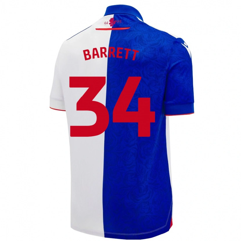 Danxen Donna Maglia Jack Barrett #34 Azzurro Bianco Kit Gara Home 2024/25 Maglietta