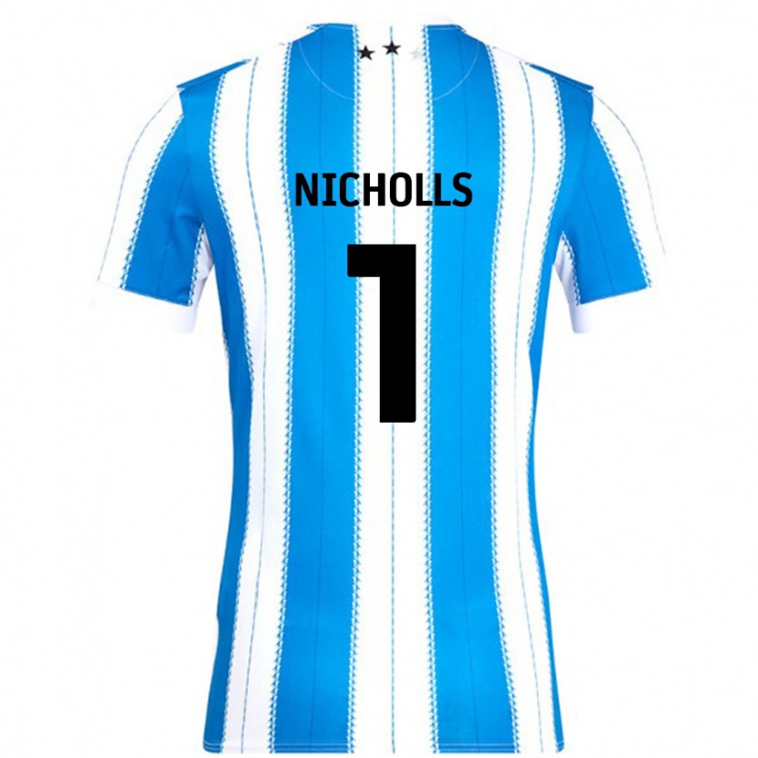 Danxen Donna Maglia Lee Nicholls #1 Blu Bianco Kit Gara Home 2024/25 Maglietta
