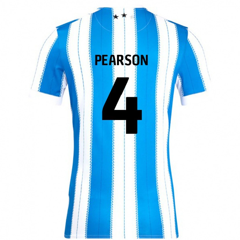 Danxen Donna Maglia Matty Pearson #4 Blu Bianco Kit Gara Home 2024/25 Maglietta