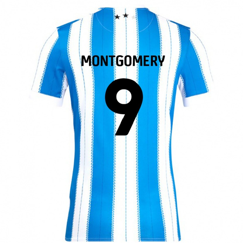 Danxen Donna Maglia Ria Montgomery #9 Blu Bianco Kit Gara Home 2024/25 Maglietta