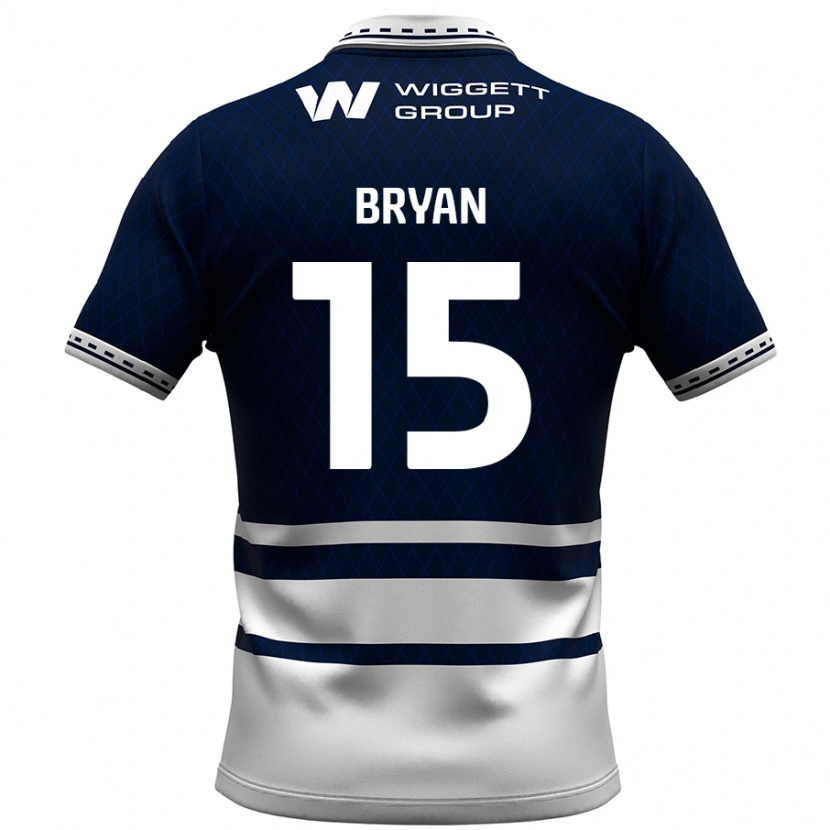 Danxen Donna Maglia Joe Bryan #15 Blu Navy Bianco Kit Gara Home 2024/25 Maglietta