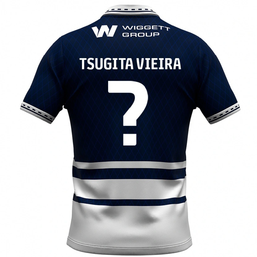 Danxen Donna Maglia Sacha Tsugita Vieira #0 Blu Navy Bianco Kit Gara Home 2024/25 Maglietta