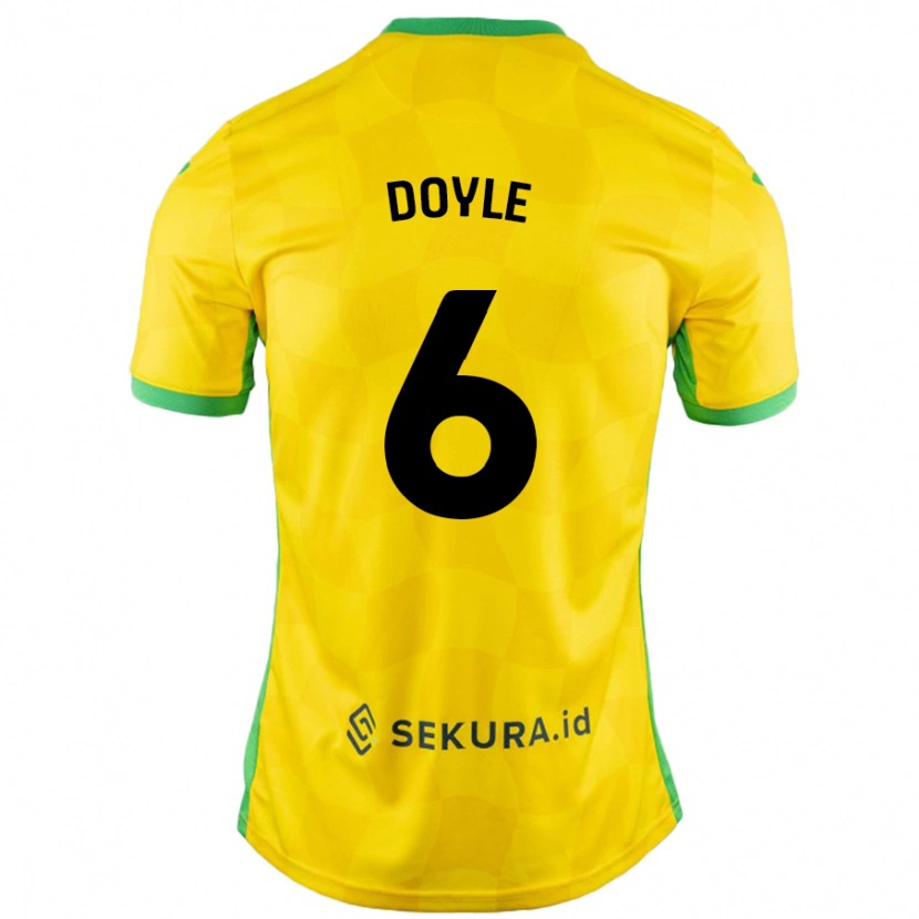 Danxen Donna Maglia Callum Doyle #6 Giallo Verde Kit Gara Home 2024/25 Maglietta